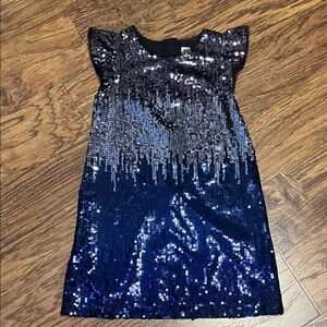 GAP Shimmering Navy Sequin Dress Medium for girls, great condition, back zipper